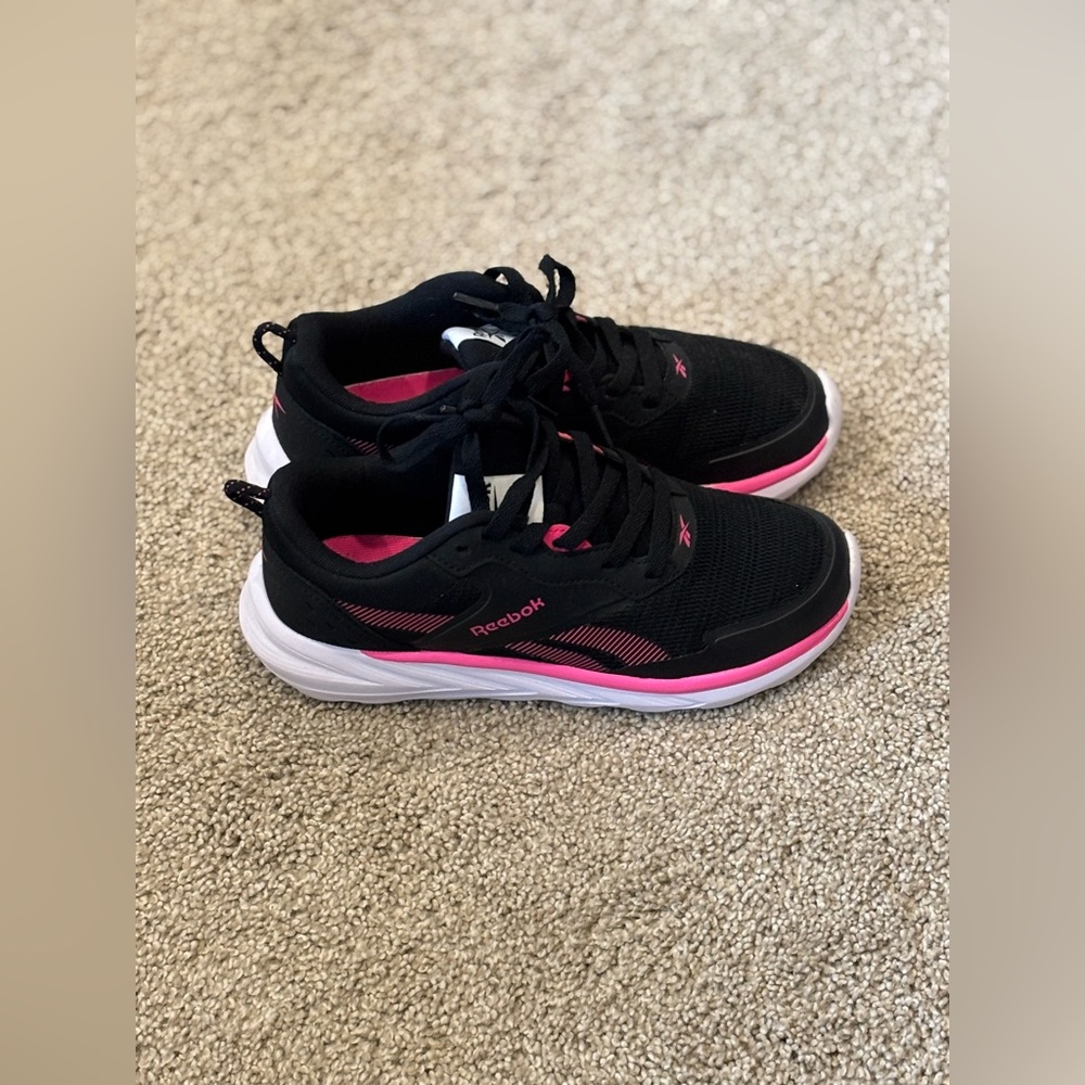 Reebok Black and Pink Athletic Sneakers